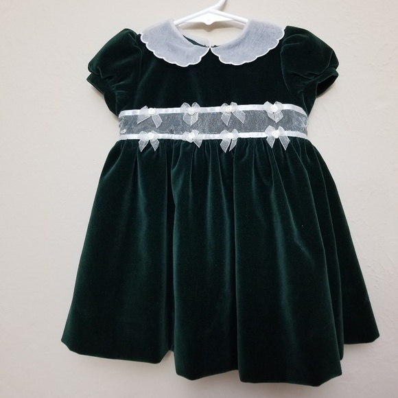 green baby christmas dress